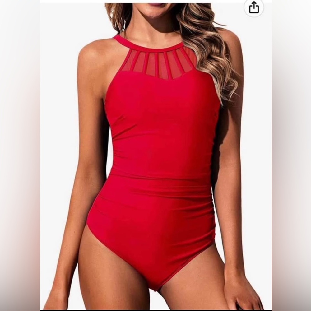 Vibrant Red Cutout One-Piece Swimsuit